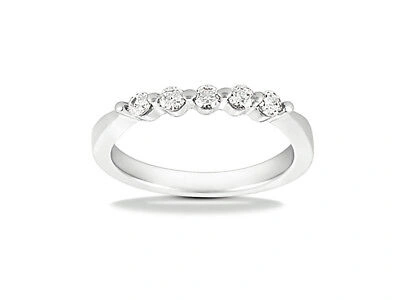 Pre-owned Jewelwesell Genuine 0.25carat Diamond Wedding Band Ring 10kt White Gold Round Jk I1-i2 Prong