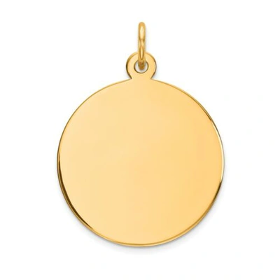 Pre-owned Accessories & Jewelry 14k Yellow Gold 19mm Medium Plain Circular Engravable Disc Charm