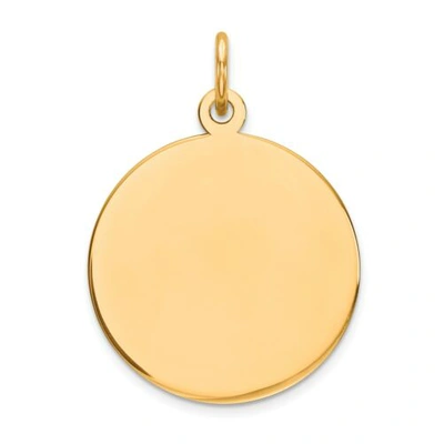 Pre-owned Pricerock 10k Yellow Gold 17mm Plain Circular Engravable Disc Charm