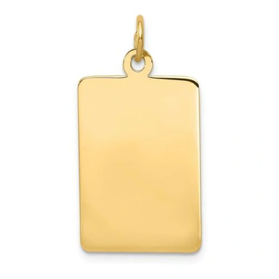 Pre-owned Accessories & Jewelry 14k Yellow Gold 28mm X 15mm Medium Plain Rectangular Engravable Disc Charm