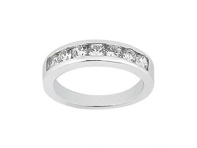 Pre-owned Jewelwesell 7stone 0.35ct Diamond Wedding Band Ring 10kt White Gold Round Jk I1-i2 Channel