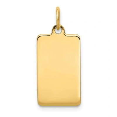 Pre-owned Accessories & Jewelry 14k Yellow Gold 23mm X 11mm Small Plain Rectangular Engravable Disc Charm