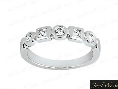 Pre-owned Jewelwesell 1.46ct Diamond Wedding Band Ring 18k White Gold Princess Round Channel Si1
