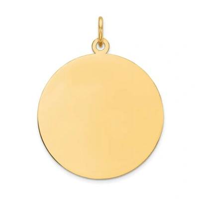 Pre-owned Accessories & Jewelry 14k Yellow Gold 24mm Plain Circular Engravable Disc Charm