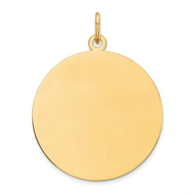 Pre-owned Accessories & Jewelry 14k Yellow Gold 23mm Medium Plain Circular Engravable Disc Charm