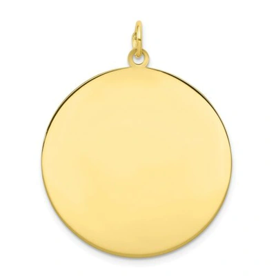 Pre-owned Accessories & Jewelry 10k Yellow Gold 28mm Plain Circular Engravable Disc Charm