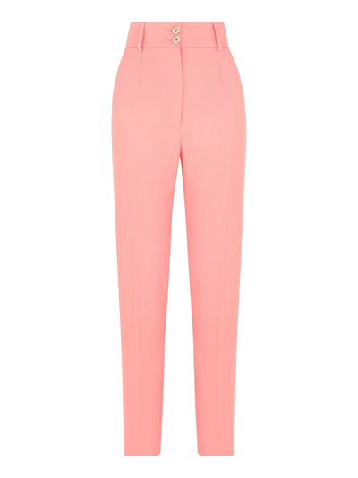 Dolce & Gabbana High-waisted Tailored Trousers In Pink