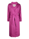 Herno Techno Fabric Trench Coat In Purple