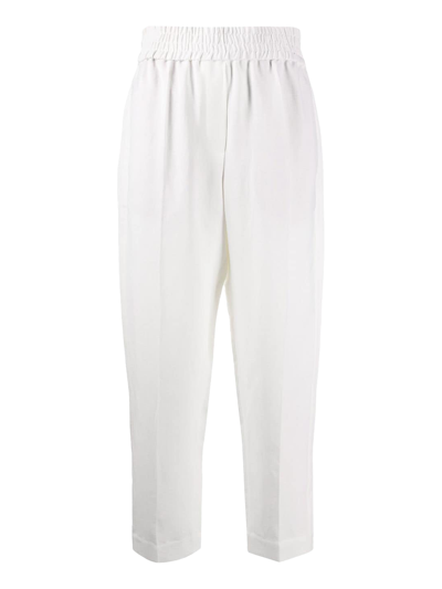 Brunello Cucinelli Elasticated Waist Pants In Beige