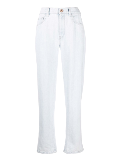 Brunello Cucinelli Barrel Hem Mid Rise Jean In White