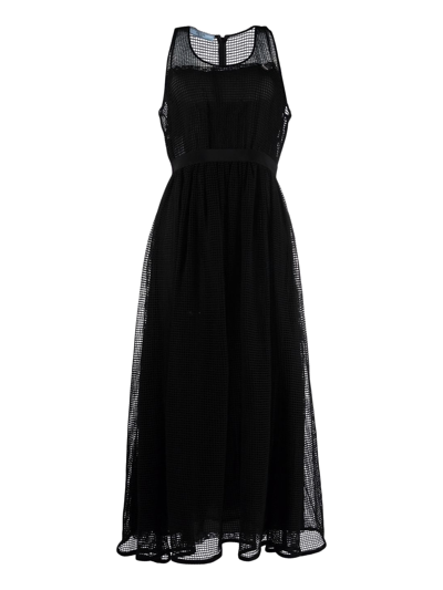 Prada Netted Sleeveless Dress In Black