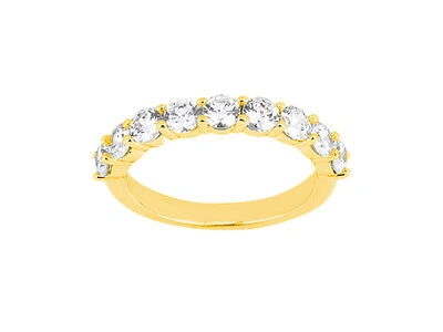 Pre-owned Jewelwesell Genuine 0.27ct Diamond Wedding Band Ring 10k Yellow Gold Round Cut G-h I1 Prong In Gh