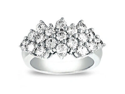 Pre-owned Jewelwesell 2.85ct Diamond Wedding Band Ring 18k White Gold Round Brilliant Cut Prong I Si2