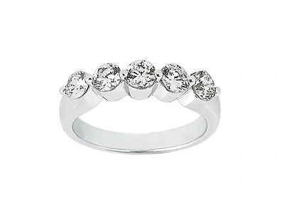 Pre-owned Jewelwesell Natural 1.50ct Diamond Wedding Band Ring 10k White Gold Round G-h I1 Prong In Gh