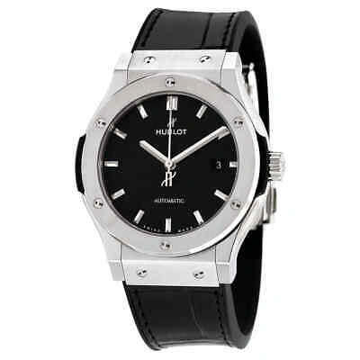 Pre-owned Hublot Classic Fusion Automatic Black Dial Titanium Men's Watch 542nx1171lr