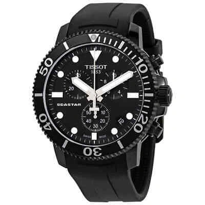 Pre-owned Tissot Seastar 1000 Chronograph Quartz Black Dial Men's Watch T120.417.37.051.02