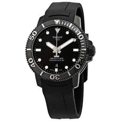Pre-owned Tissot Seastar 1000 Black Dial Automatic Men's Rubber Watch T120.407.37.051.00