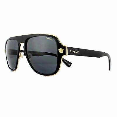 Pre-owned Versace Sunglasses Ve2199 100281 Black Gray Polarized