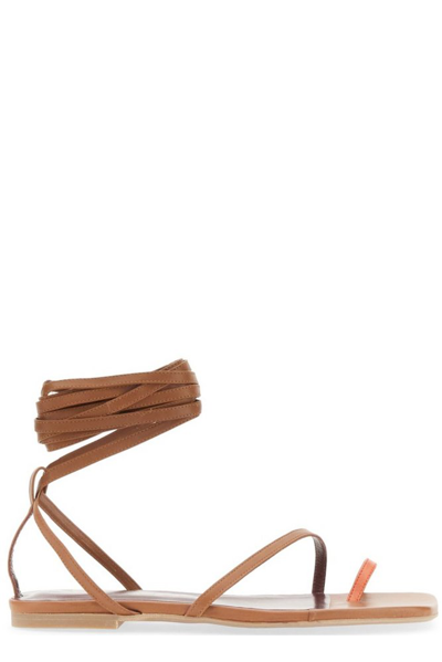 Staud Nicola Leather Gladiator Sandals In Brown