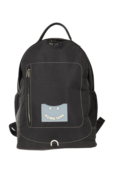 Ps By Paul Smith Happy Logo-patch Backpack In Black