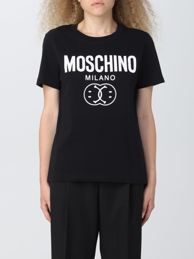 Moschino Couture T-shirt With Logo Print In Black