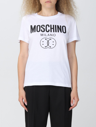 Moschino Couture T-shirt With Logo Print In White
