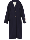 Golden Goose Blue Wool Coat In Blue