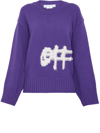 OFF-WHITE PURPLE SWEATER WITH LOGO