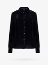 Tom Ford Velvet-effect Long-sleeve Shirt In Blue