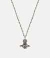 Vivienne Westwood Glenda Orb Pendant Necklace In Oxidised Silver