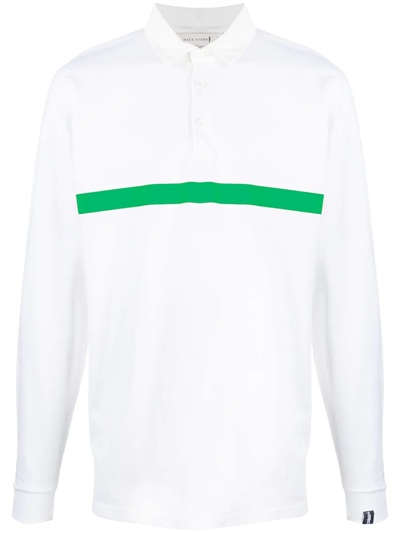 Mackintosh Horizontal-stripe Rugby Sweatshirt In White