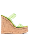 Haus Of Honey 140mm Palace Pvc Wedge Mules In Green