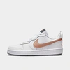 Nike Kids' Court Borough Low 2 Sneaker In White/metallic Red Bronze/summit White/dark Smoke Grey