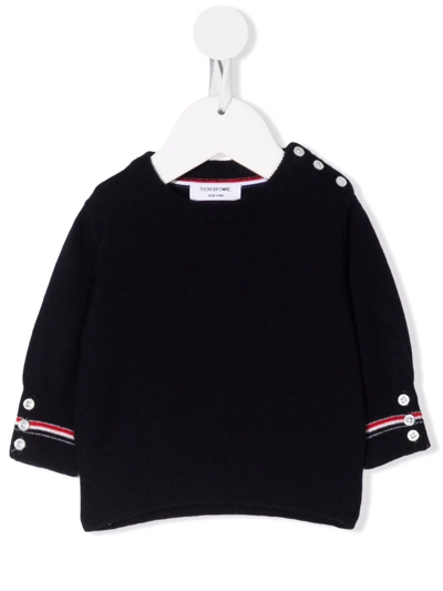 Thom Browne Babies' Infant Knitted Pullover In Blue