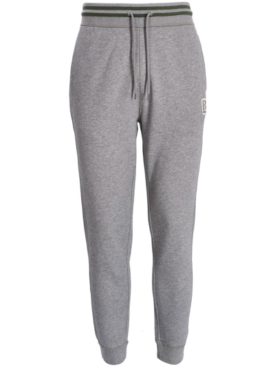 Hugo Boss Logo-patch Tapered Track Trousers In Grau
