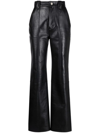 Nanushka Faux-leather High-waisted Trousers In Black