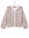 Monnalisa Leopard-print Zipped Hoodie In Neutrals