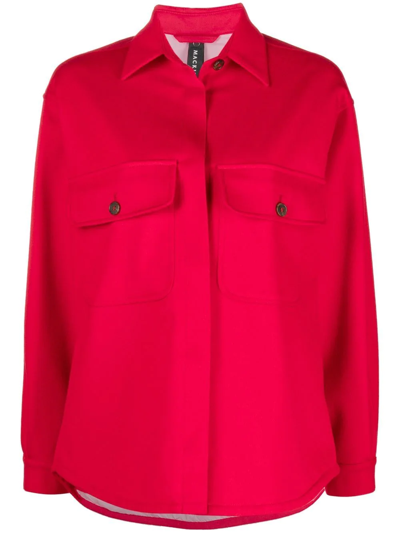 Mackintosh Lorriane Cotton Overshirt Jacket In Red