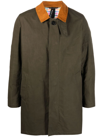 Mackintosh Norfolk Waxed Cotton Coat In Green