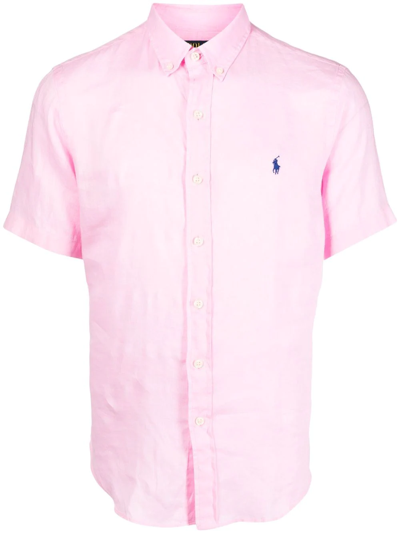Polo Ralph Lauren Polo Pony Linen Shirt In Pink