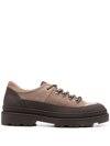 Brunello Cucinelli Two-tone Lace-up Shoes In Brown