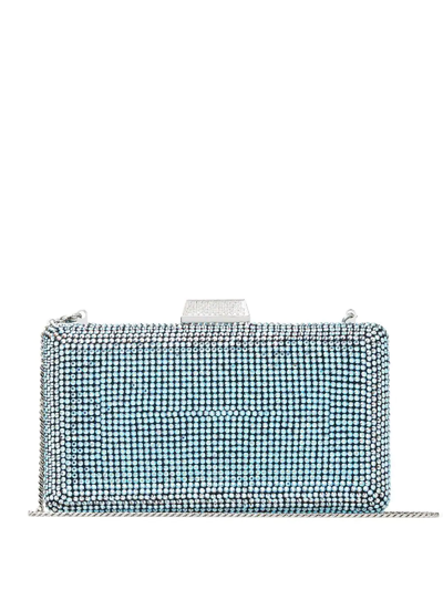 Jimmy Choo Clemmie Crystal-embellished Clutch Bag In Blue