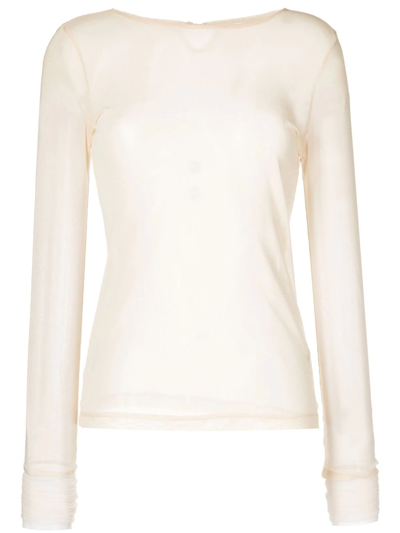 Muller Of Yoshiokubo Fine-knit Long-sleeve Top In Neutrals