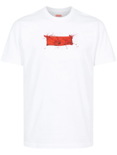 Supreme X Ralph Steadman Box Logo T-shirt In Weiss