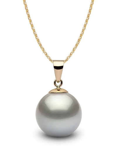 Yoko London 18kt Yellow Gold Classic 11mm Grey Tahitian Pearl Pendant Necklace