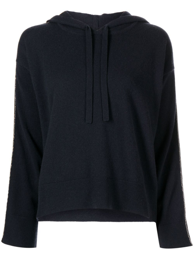 N•peal Organic-cashmere Hooded Jumper In Blue