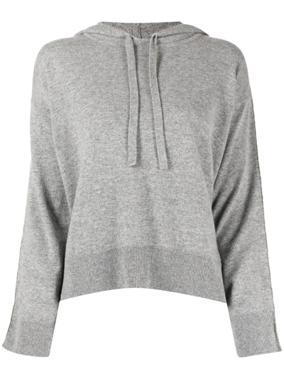 N.peal Drawstring Hooded Jumper In Grey