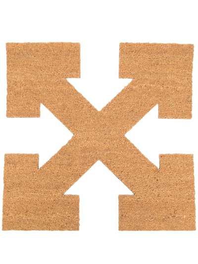 Off-white Arrows-logo Doormat In Brown