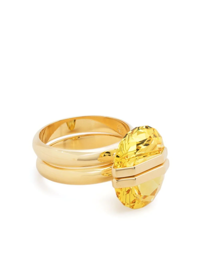 Swarovski Lucent Magnetic Ring In Gold