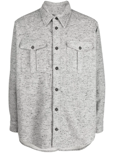 Isabel Marant Chest-pocket Long-sleeve Shirt In Grey